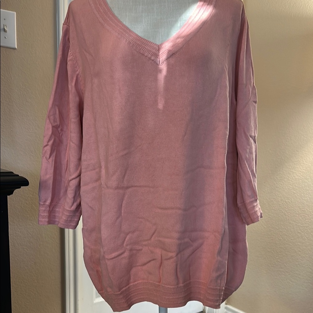 Pink V-Neck Sweater